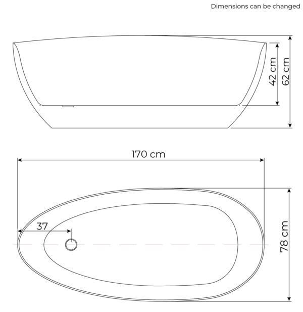 Rømø bathtub dimensions