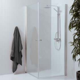 Corner shower clear glass