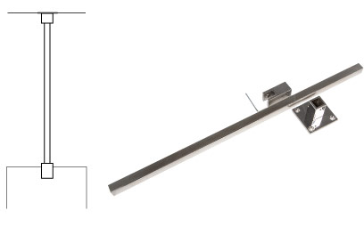 8474_Støttestang til loftmontage i børstet stål