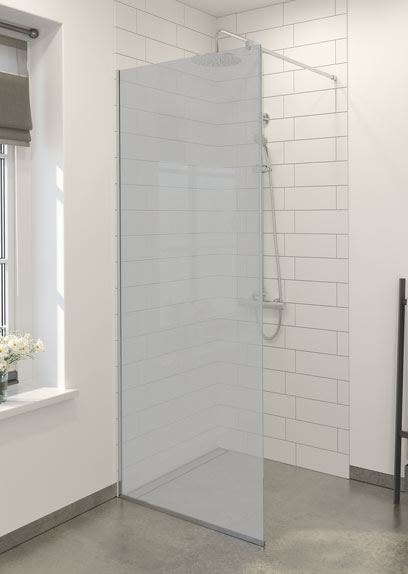 8520 Profilsæt med støttestang til Premium brusevæg 100, børstet stål