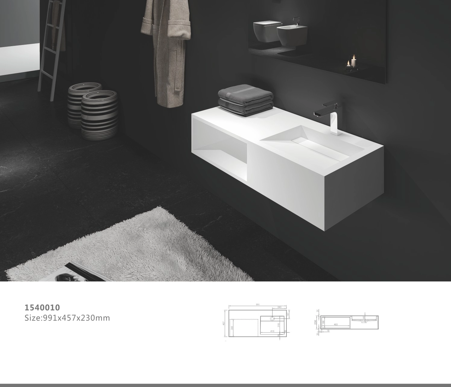 Møn stone washbasin 5520