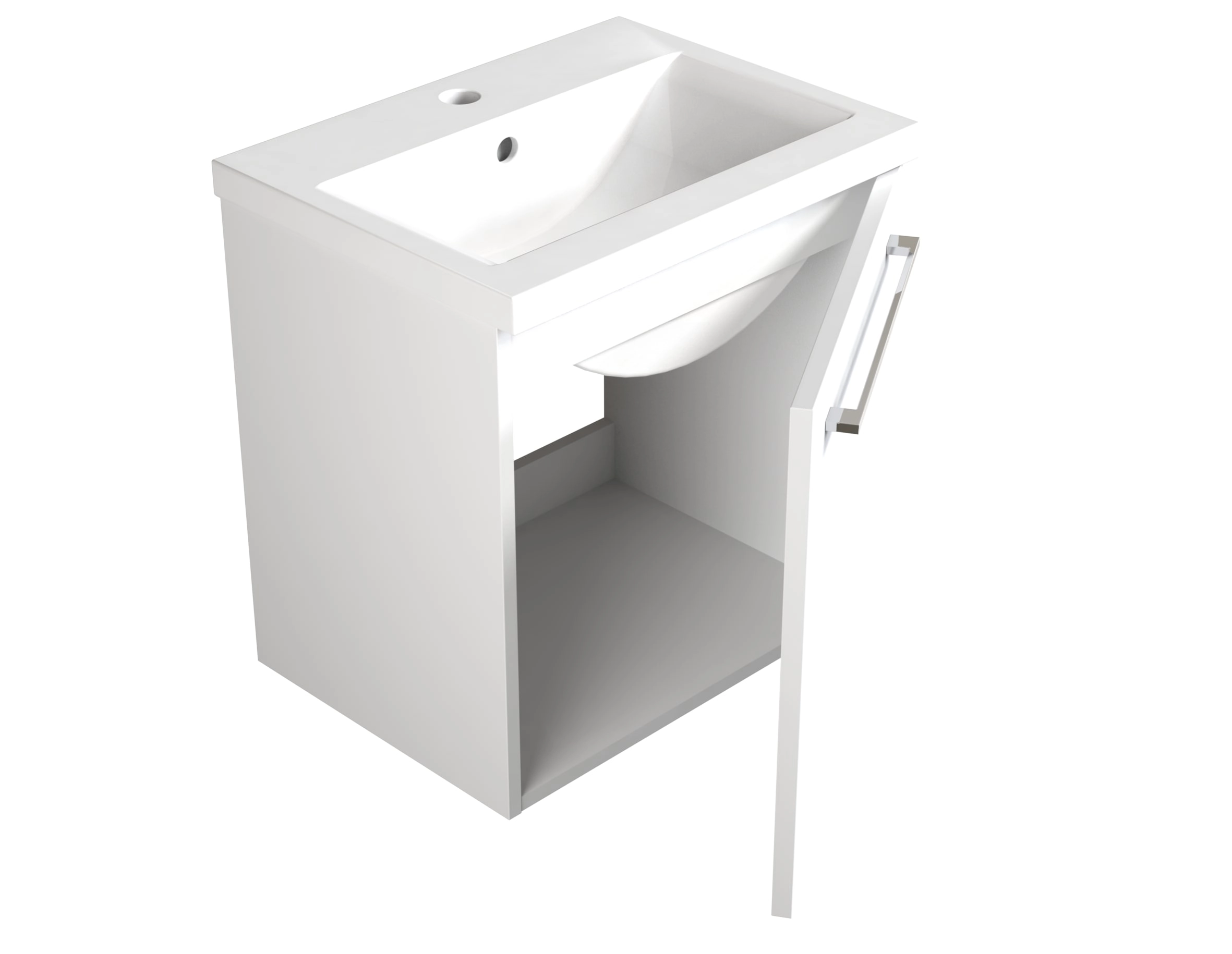 Scandic bathroom furniture, 1 door, 51 cm, white - Image 2