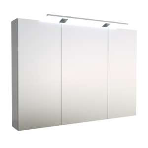 Scandic spejlskab m. LED, 3 låger, 100x70x14 cm, hvid UDGÅR