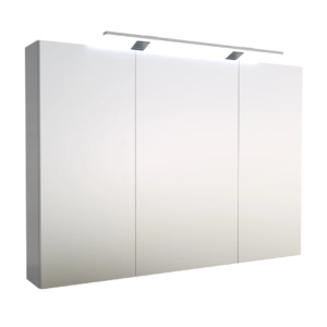 Scandic mirror cabinet with LED, 3 doors, 100x70x14 cm, white DISCONTINUED