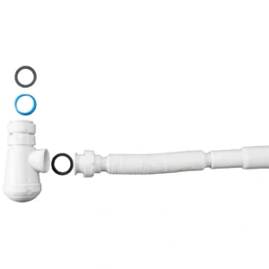 Sifón para muebles de baño, flexible, blanco