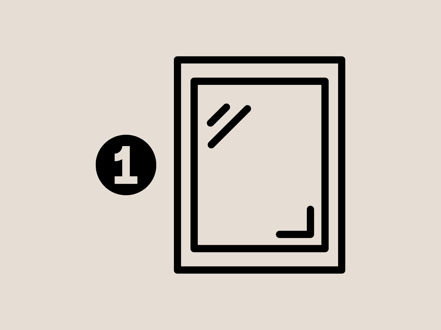 Montage af 1 stk. glas