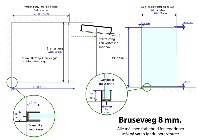 Premium brusevæg - 4056, 4069, 4107, 4117, 4025, 4019, 4028, 4104, 4069, 4117
