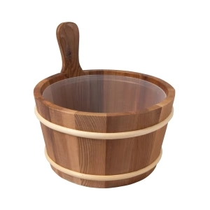 Cubo de sauna con inserto, madera de cedro