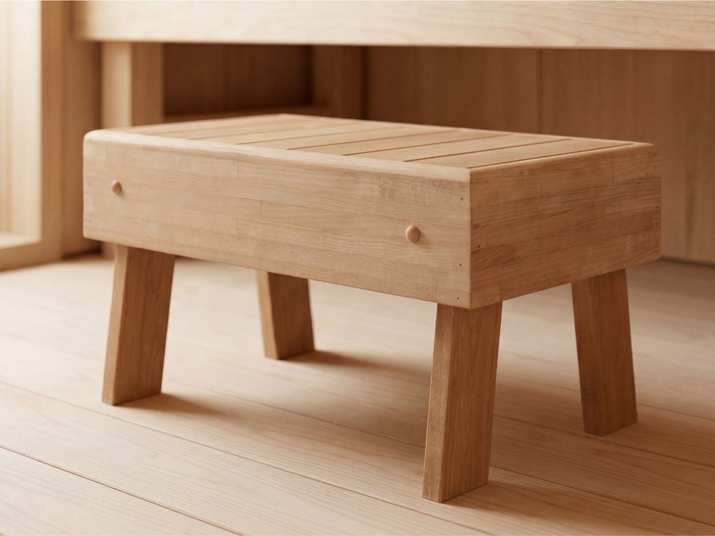 Banco de sauna desmontable, de álamo termotratado de 70 cm - Imagen 2