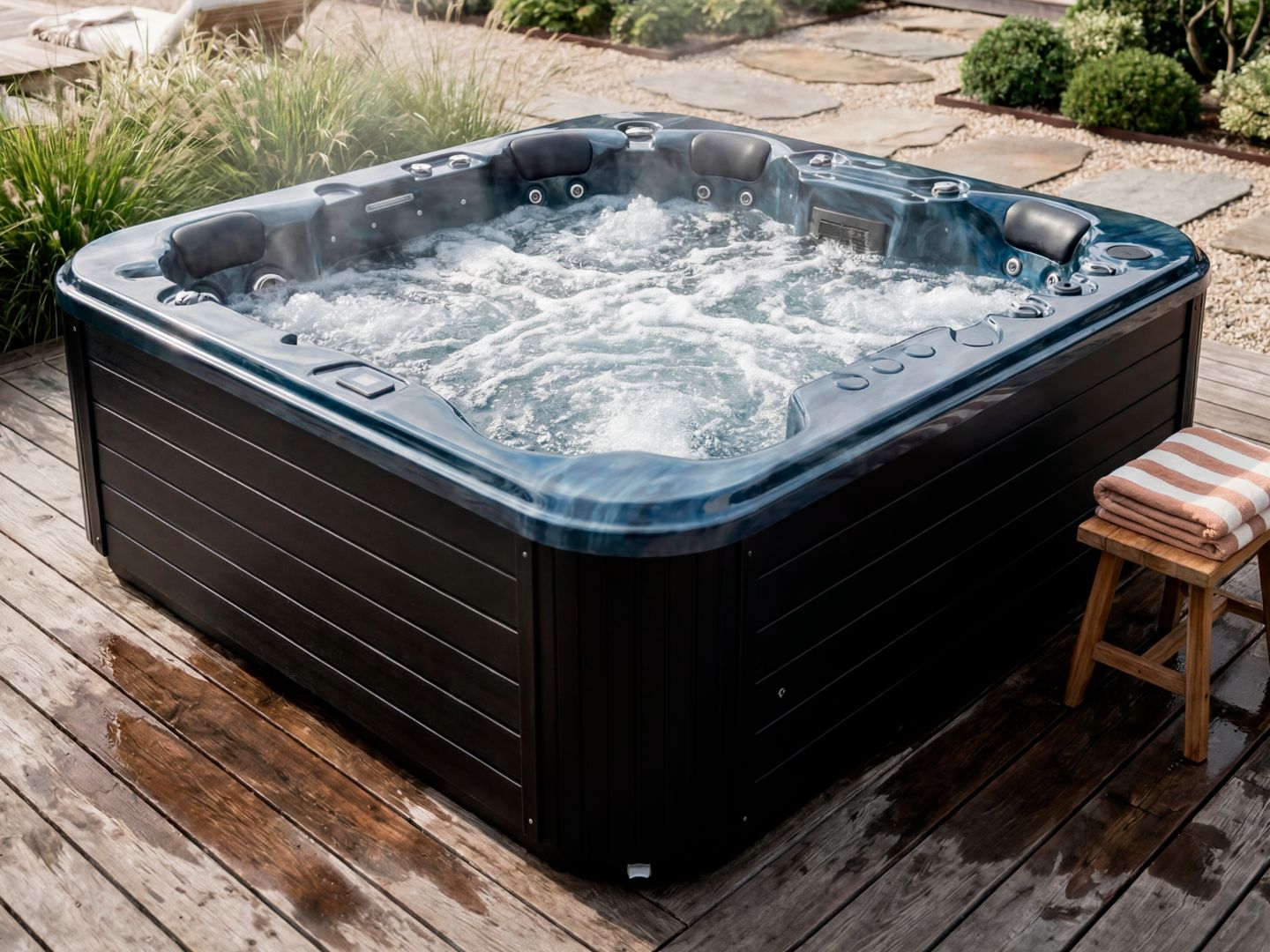 Marbella outdoor spa – black - Image 2