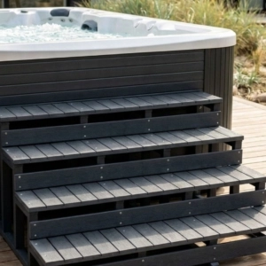 Escaleras para piscina con sistema de natación contracorriente (4 escalones)