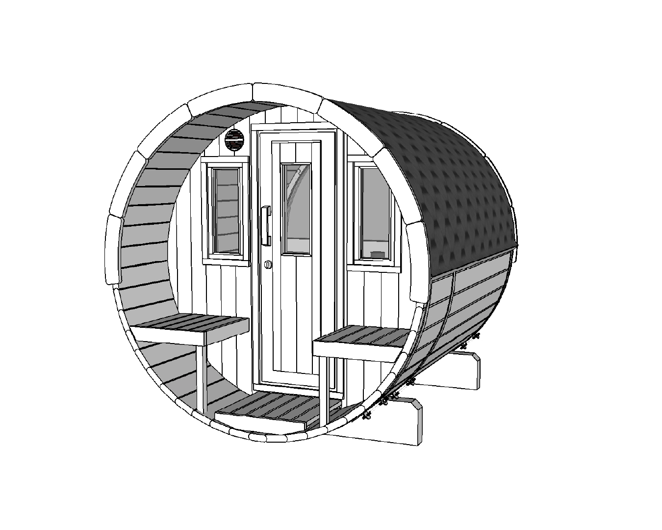 Sauna de barril exterior Tundra - Imagen 3