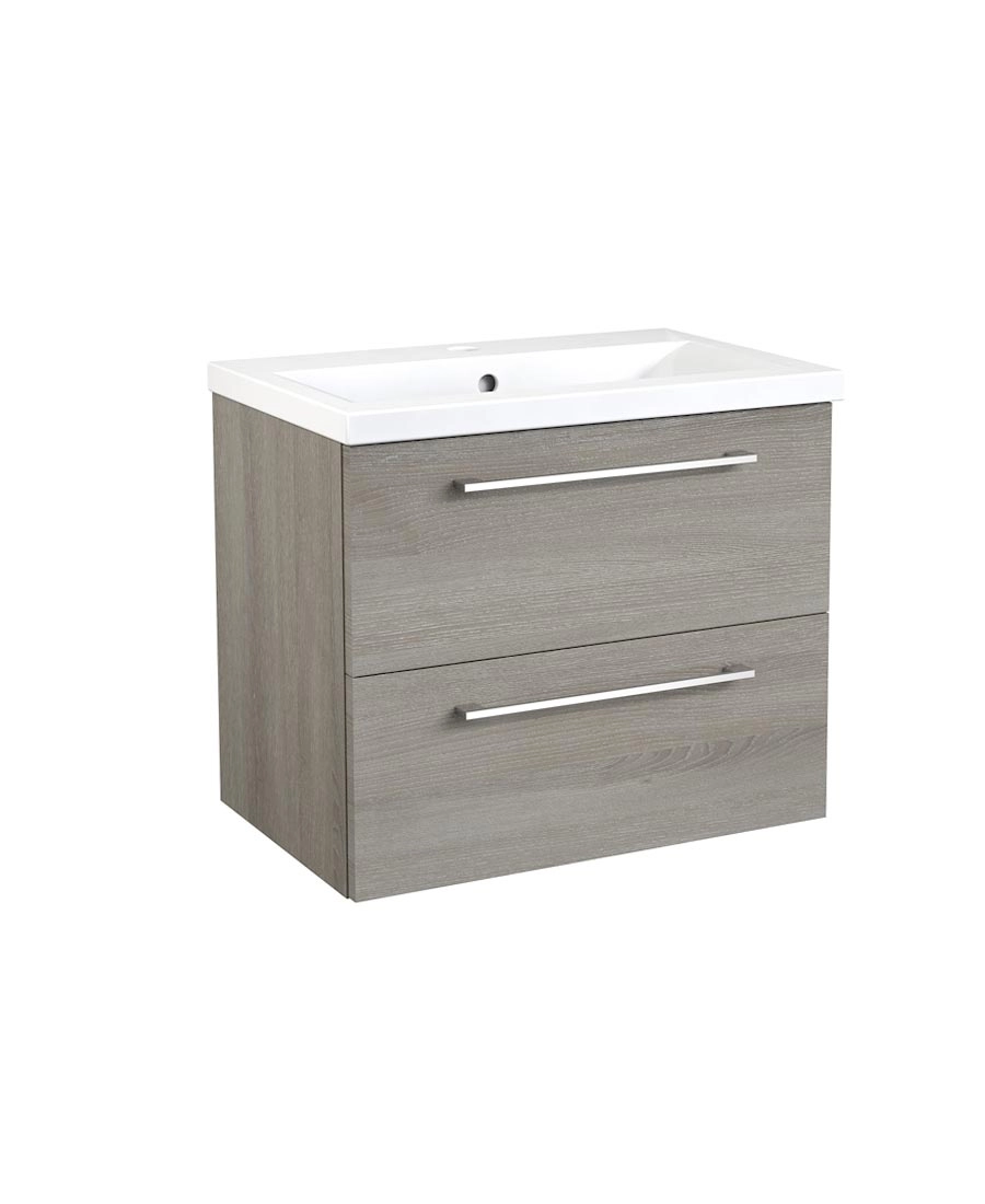 Scandic badeværelsesmøbel, 2 skuffer, 61 cm, GRÅ ASK