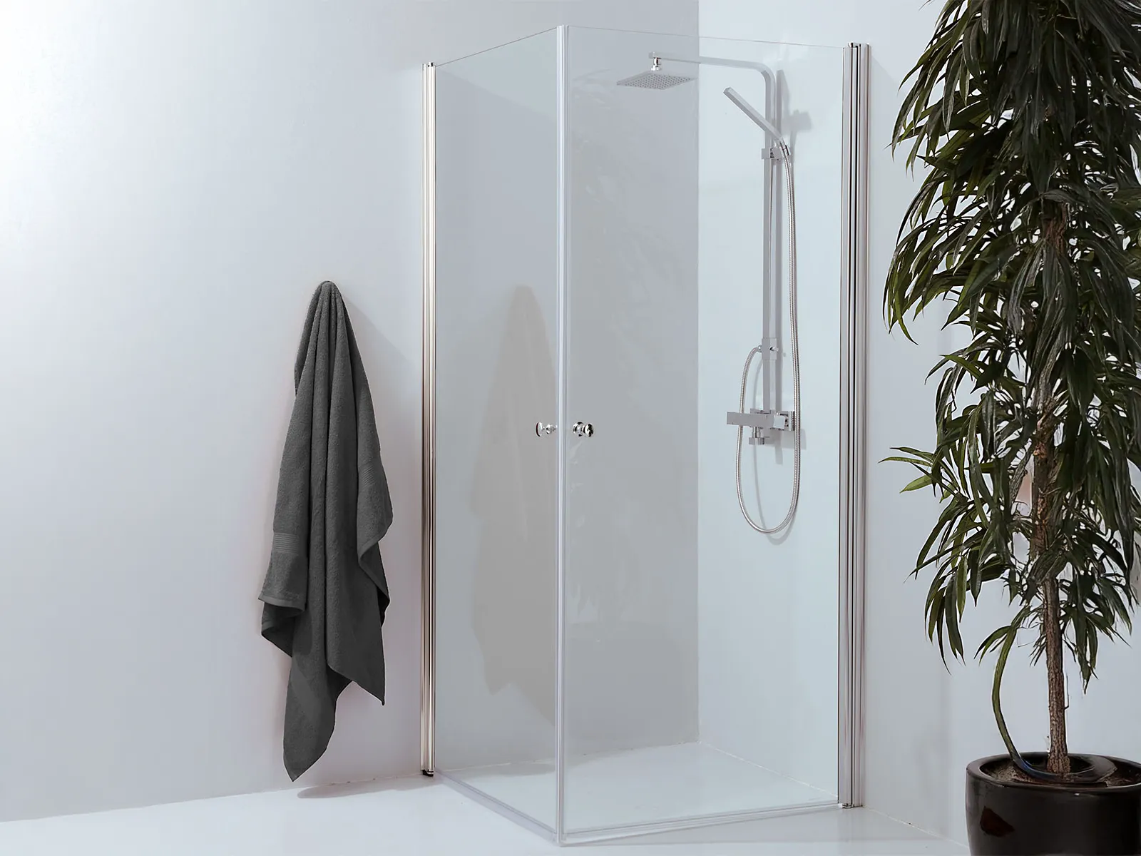 Classic straight shower corner, W: 80 × H: 200 cm